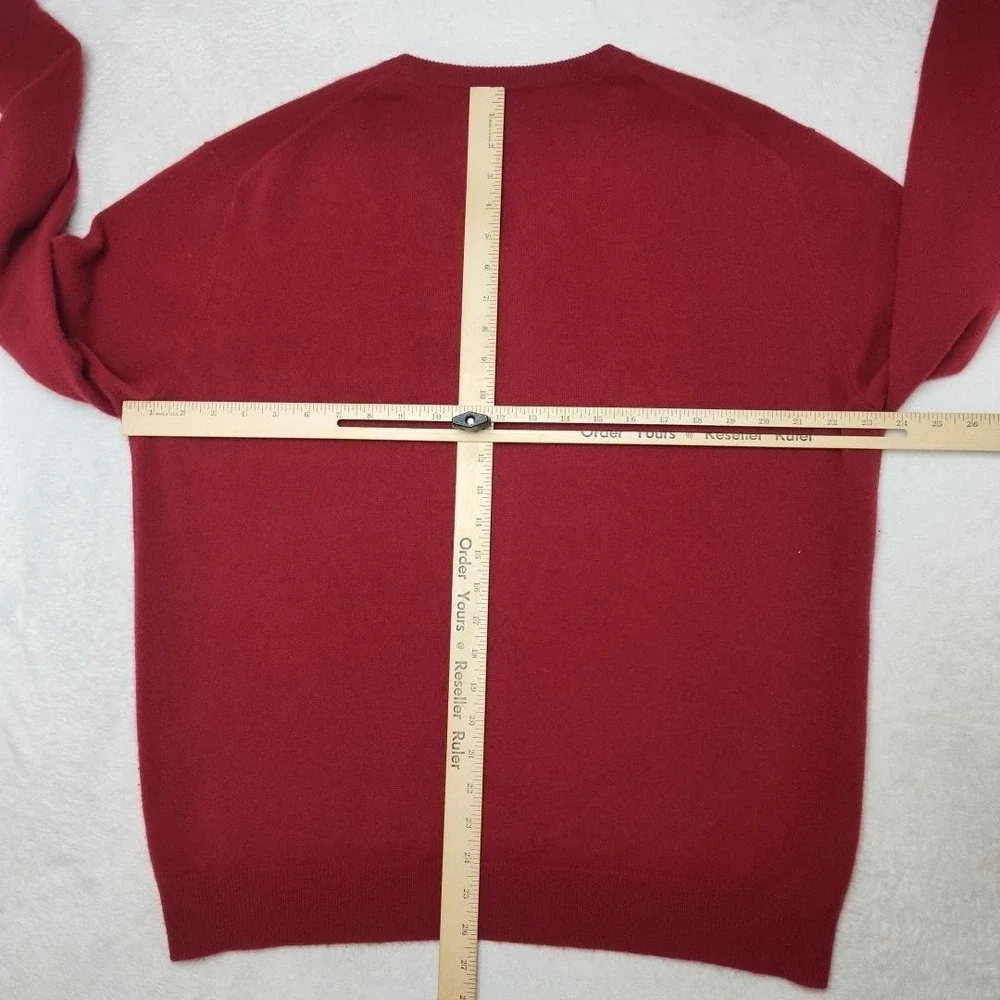 Club Room Sweater Mens‎ Large Red V-Neck 100% Cashmere Pullover Lightweight Knit